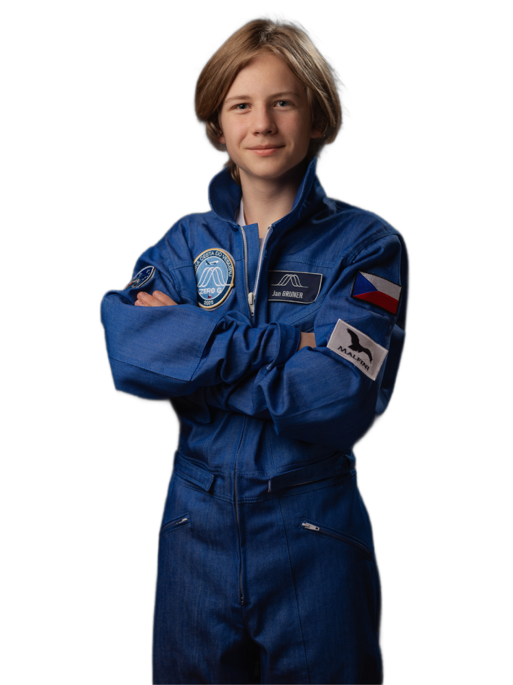 Jan Gruner v obleku Zero-G